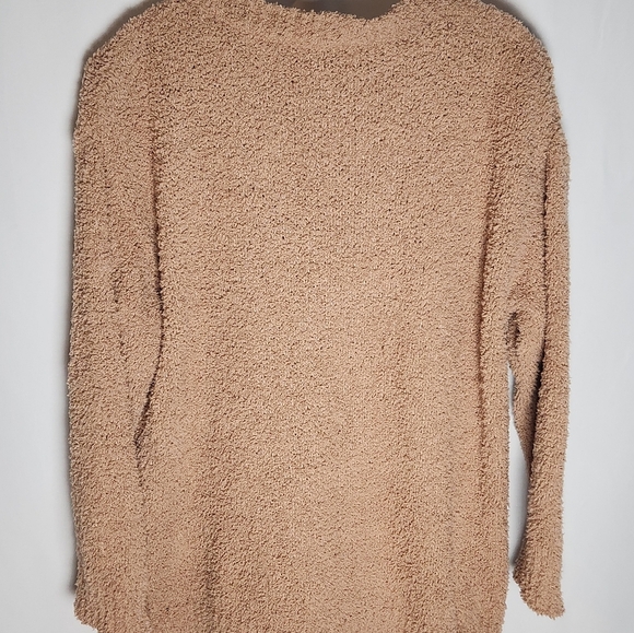 COZY CO by Cozy Casual Fuzzy Love Sweater Crew Neck Pullover Tan Womens Size M/L - Picture 4 of 6